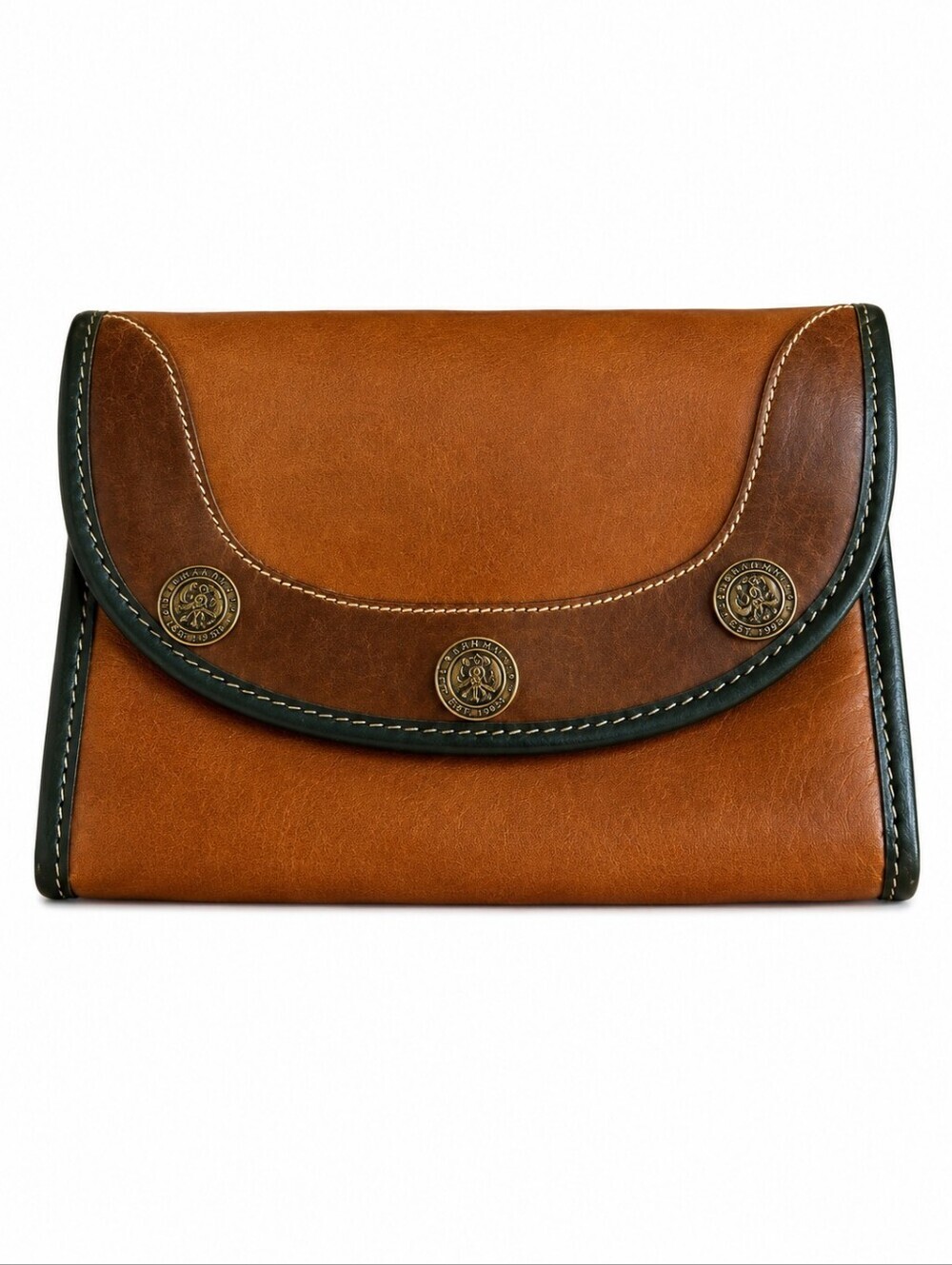 VTG BRAHMIN Button Flap Envelope Leather Waist Belt Bag